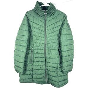 MICHAEL KORS Down Green Hood Puffer Coat Packable Women’s Size Large